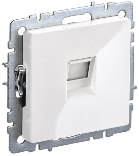 Розетка компьютерная без рамки IEK Brite РК10-БрБ 1-м. RJ45 5e белый картинка